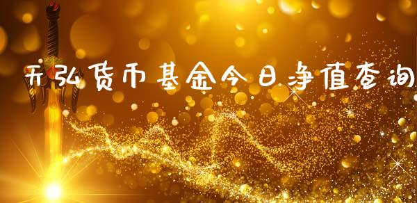 天弘货币基金今日净值查询