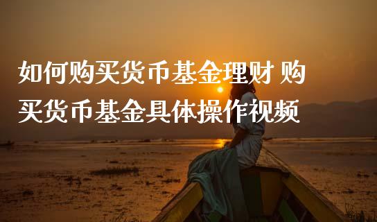 如何购买货币基金理财 购买货币基金具体操作视频