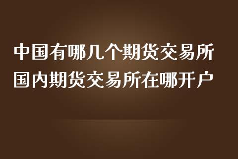 中国有哪几个期货交易所 国内期货交易所在哪开户