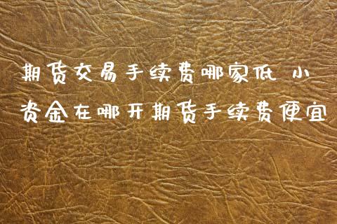 期货交易手续费哪家低 小资金在哪开期货手续费便宜