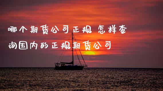 哪个期货公司正规 怎样查询国内的正规期货公司