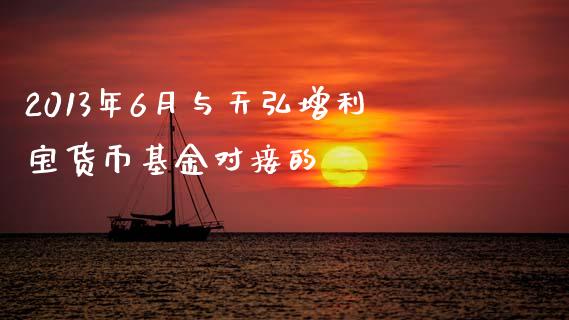 2013年6月与天弘增利宝货币基金对接的