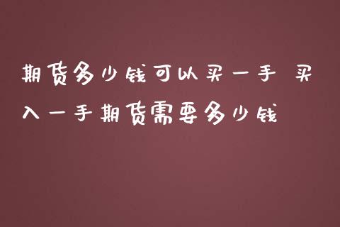 期货多少钱可以买一手 买入一手期货需要多少钱