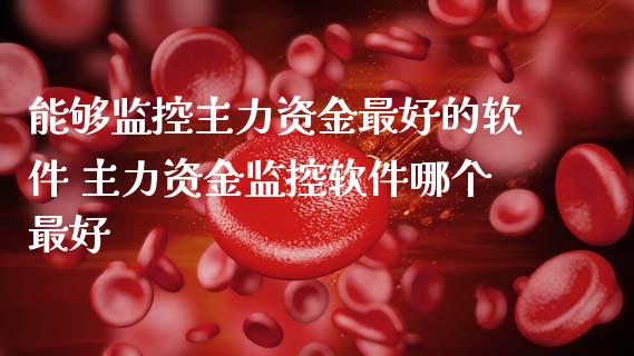 能够监控主力资金最好的软件 主力资金监控软件哪个最好