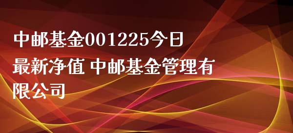 中邮基金001225今日最新净值 中邮基金管理有限公司