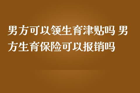 男方可以领生育津贴吗 男方生育保险可以报销吗