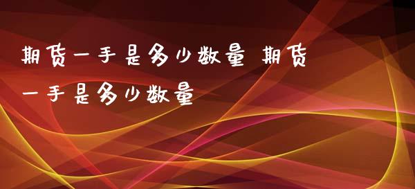 期货一手是多少数量 期货一手是多少数量