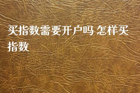 买指数需要开户吗 怎样买指数