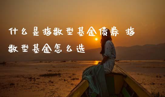 什么是指数型基金债券 指数型基金怎么选