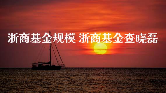 浙商基金规模 浙商基金查晓磊