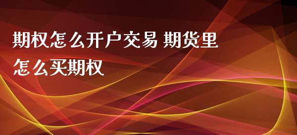 期权怎么开户交易 期货里怎么买期权