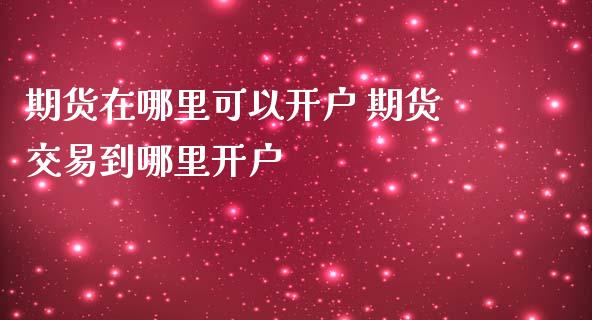 期货在哪里可以开户 期货交易到哪里开户