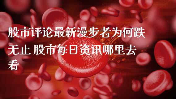 股市评论最新漫步者为何跌无止 股市每日资讯哪里去看
