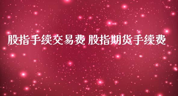 股指手续交易费 股指期货手续费