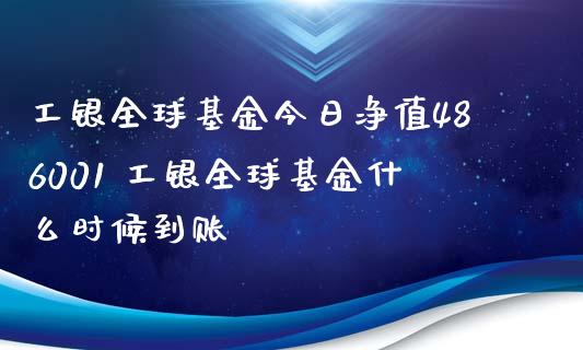 工银全球基金今日净值486001 工银全球基金什么时候到账