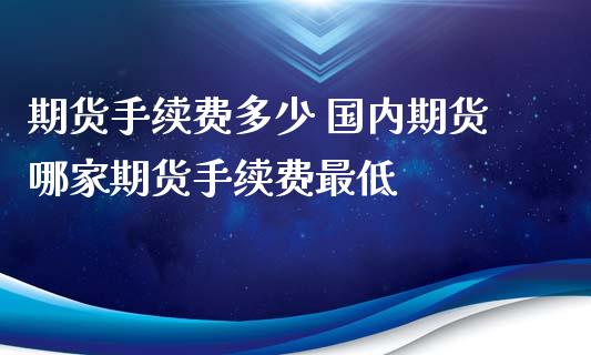 期货手续费多少 国内期货哪家期货手续费最低