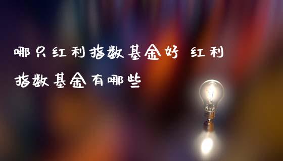 哪只红利指数基金好 红利指数基金有哪些