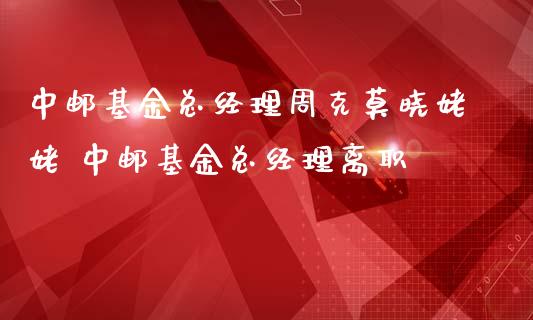 中邮基金总经理周克莫晓姥姥 中邮基金总经理离职