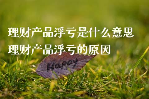 理财产品浮亏是什么意思 理财产品浮亏的原因