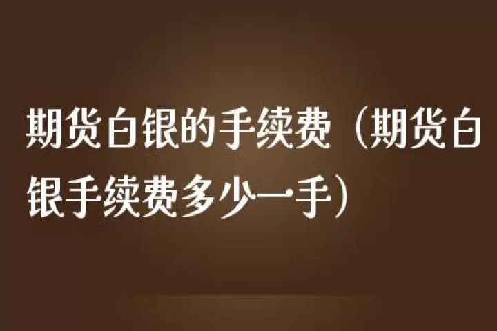 期货黄金白银手续费(期货白银交易手续费多少)_https://www.dglong8.com_理财品种_第1张