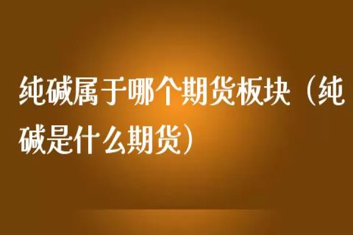 纯碱期货是要上市了吗(纯碱期货属于哪类)