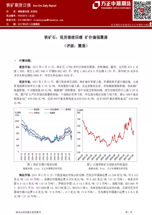 期货点价交易铁矿石(期货市场铁矿石)