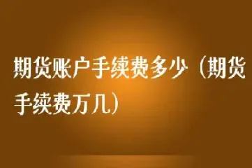 期货账户多少手续费(期货账户手续费怎么查)