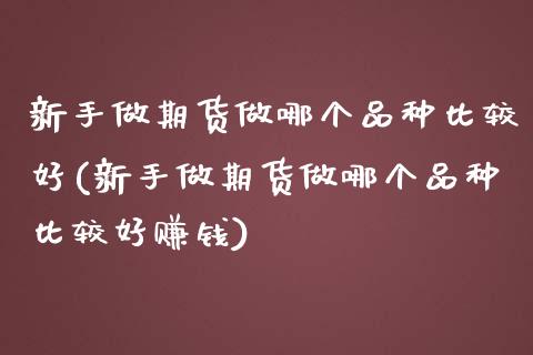 新手做期货做哪个品种比较好(新手做期货做哪个品种比较好赚钱)