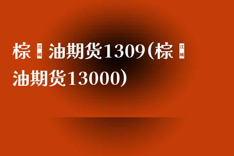 棕榈油期货1309(棕榈油期货13000)