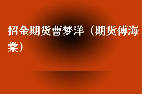 期货曹梦洋（期货傅海棠）