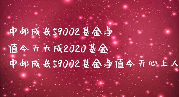 中邮成长59002基金净值今天大成2020基金 中邮成长59002基金净值今天心上人