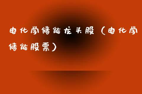 电化学储能龙头股（电化学储能股票）