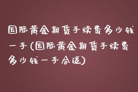 国际黄金期货手续费多少钱一手(国际黄金期货手续费多少钱一手合适)