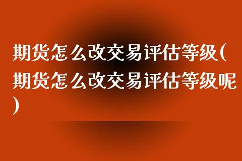 期货怎么改交易评估等级(期货怎么改交易评估等级呢)