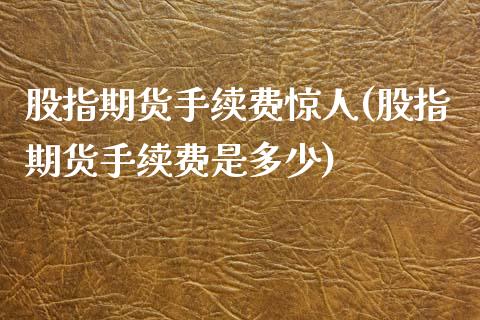 股指期货手续费惊人(股指期货手续费是多少)