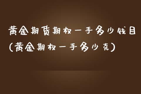 黄金期货期权一手多少钱目(黄金期权一手多少克)