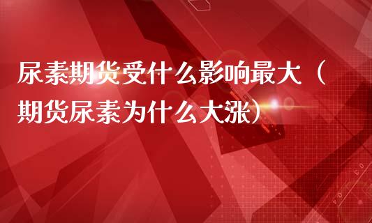 尿素期货受什么影响最大（期货尿素为什么大涨）