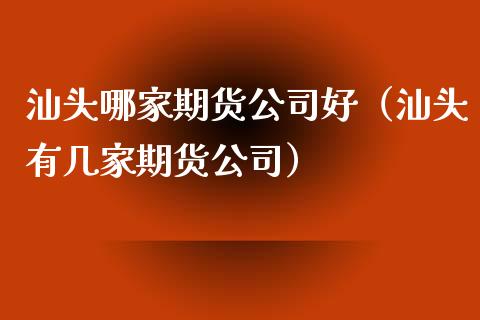 汕头哪家期货公司好（汕头有几家期货公司）