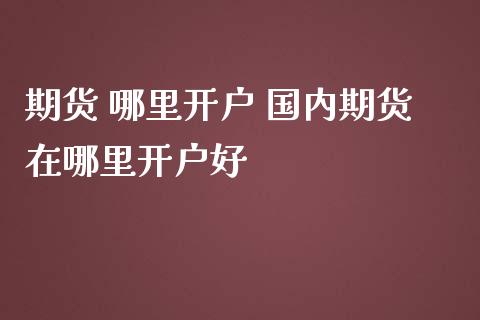 期货 哪里开户 国内期货在哪里开户好