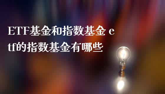 ETF基金和指数基金 etf的指数基金有哪些_期货理财_第1张_宇龙理财网 ETF基金和指数基金 etf的指数基金有哪些_https://www.dglong8.com_期货理财_第1张