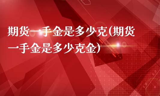 期货一手金是多少克(期货一手金是多少克金)