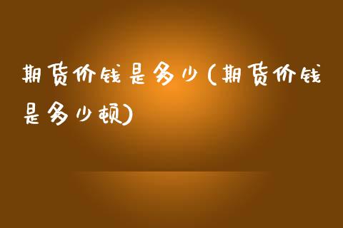 期货价钱是多少(期货价钱是多少顿)