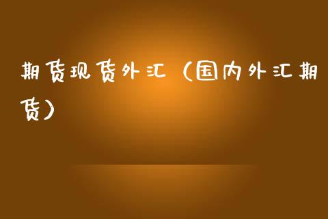 期货现货外汇（国内外汇期货）