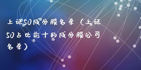 上证50成分股名单（上证50占比前十的成分股公司名单）