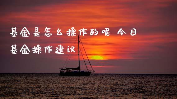 基金是怎么操作的呢 今日基金操作建议