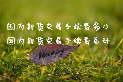 国内期货交易手续费多少 国内期货交易手续费总计