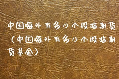 中国海外有多少个股指期货（中国海外有多少个股指期货基金）