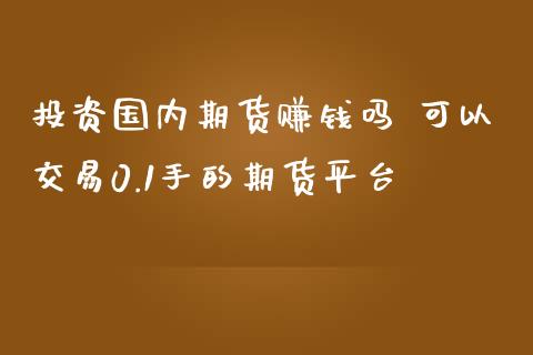 投资国内期货赚钱吗 可以交易0.1手的期货平台