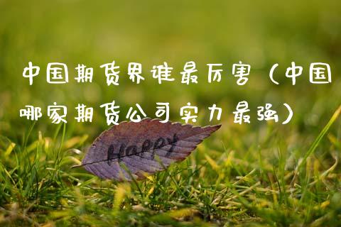 中国期货界谁最厉害（中国哪家期货公司实力最强）