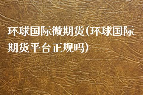 环球国际微期货(环球国际期货平台正规吗)